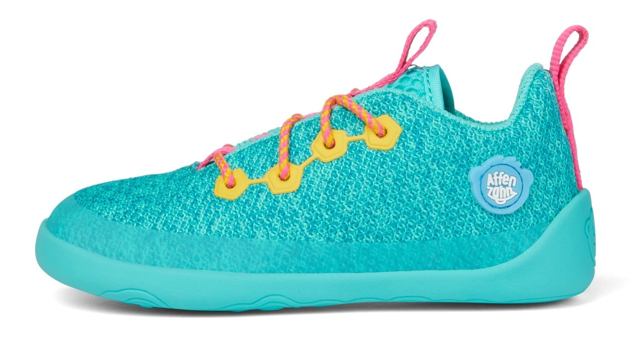 Affenzahn Barfußschuh Eule KNIT Türkis Schnürer 8 Affenzahn Barfußschuh Eule KNIT Türkis Schnürer – Bild 8