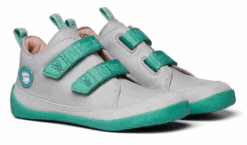 Affenzahn Kinderschuhe Hund Hellgrau/grün Leder