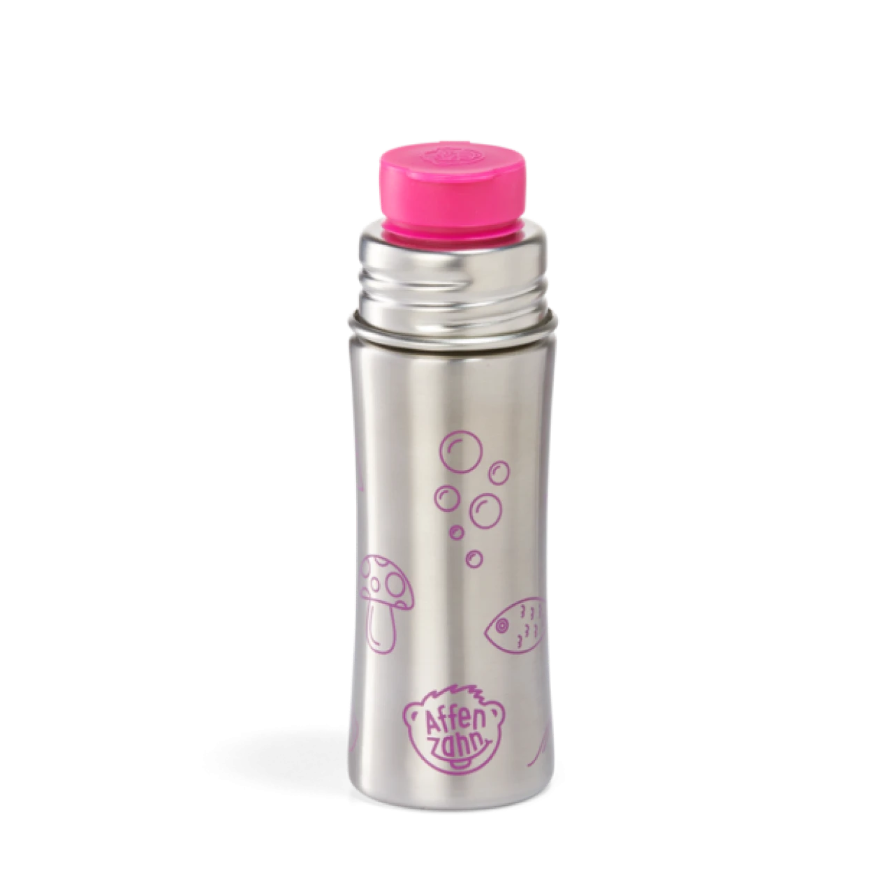 AFFENZAHN AFZ-BOT-001-006 Edelstahl-Trinkflasche Eule Silber Pink 1 AFFENZAHN AFZ-BOT-001-006 Edelstahl-Trinkflasche Eule Silber Pink